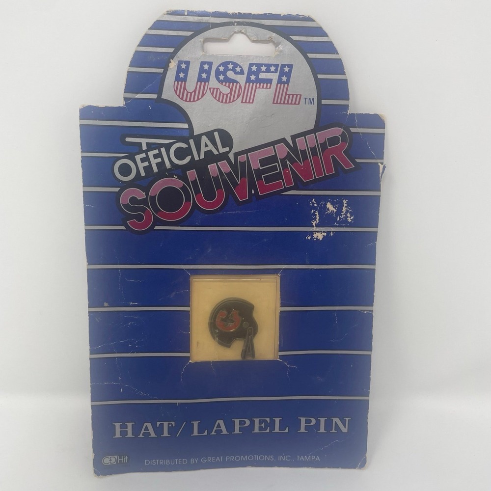 Vtg 1983 USFL Houston Gamblers Football Helmet Lapel Pin New‎ on Card Souvenir